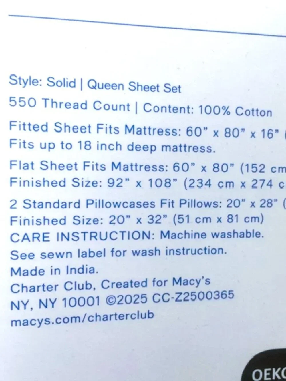 new Charter Club Damask Solid 550 TC Cotton QUEEN Sheet Set in POMEGRANATE